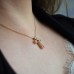 Μασίφ γυναικείος ροζ χρυσός σταυρός Κ14 με αλυσίδα